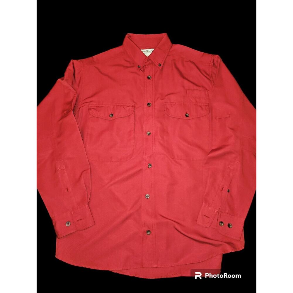 Norm Thompson Long Sleeve Button Up Red Cool Max‎ Alta Size Medium
